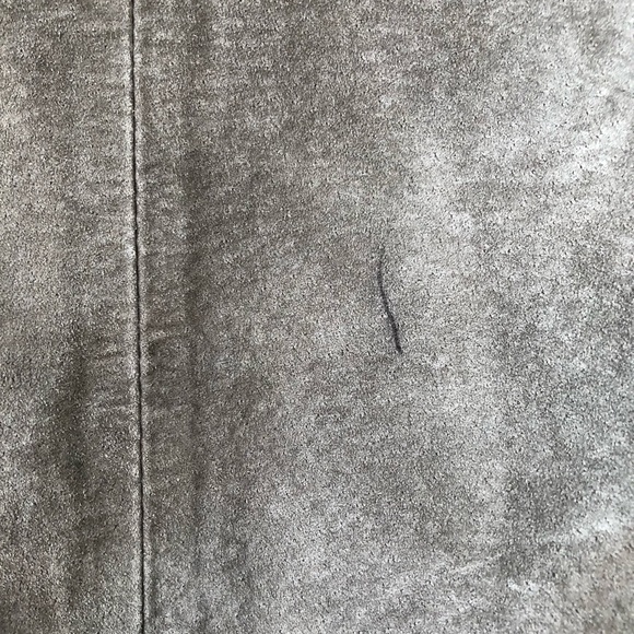 Olive Green Mexx Suede Leather Dress Jacket: From England; American Size Smaller - Picture 9 of 10